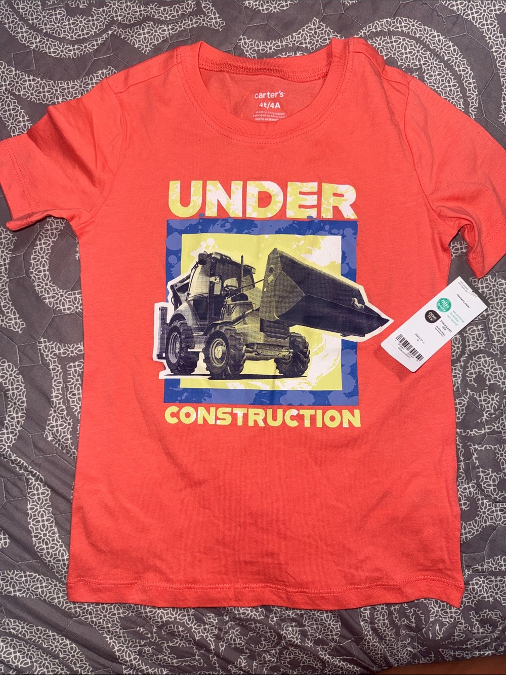 Carter's Orange Toddler Tee with Loader Graphic